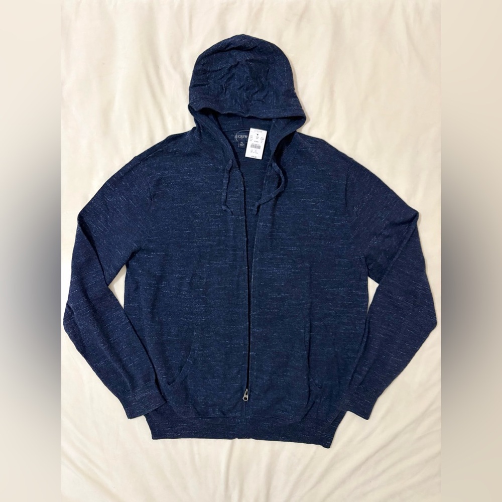 J. Crew Dark Blue Hooded Sweater New with Tags